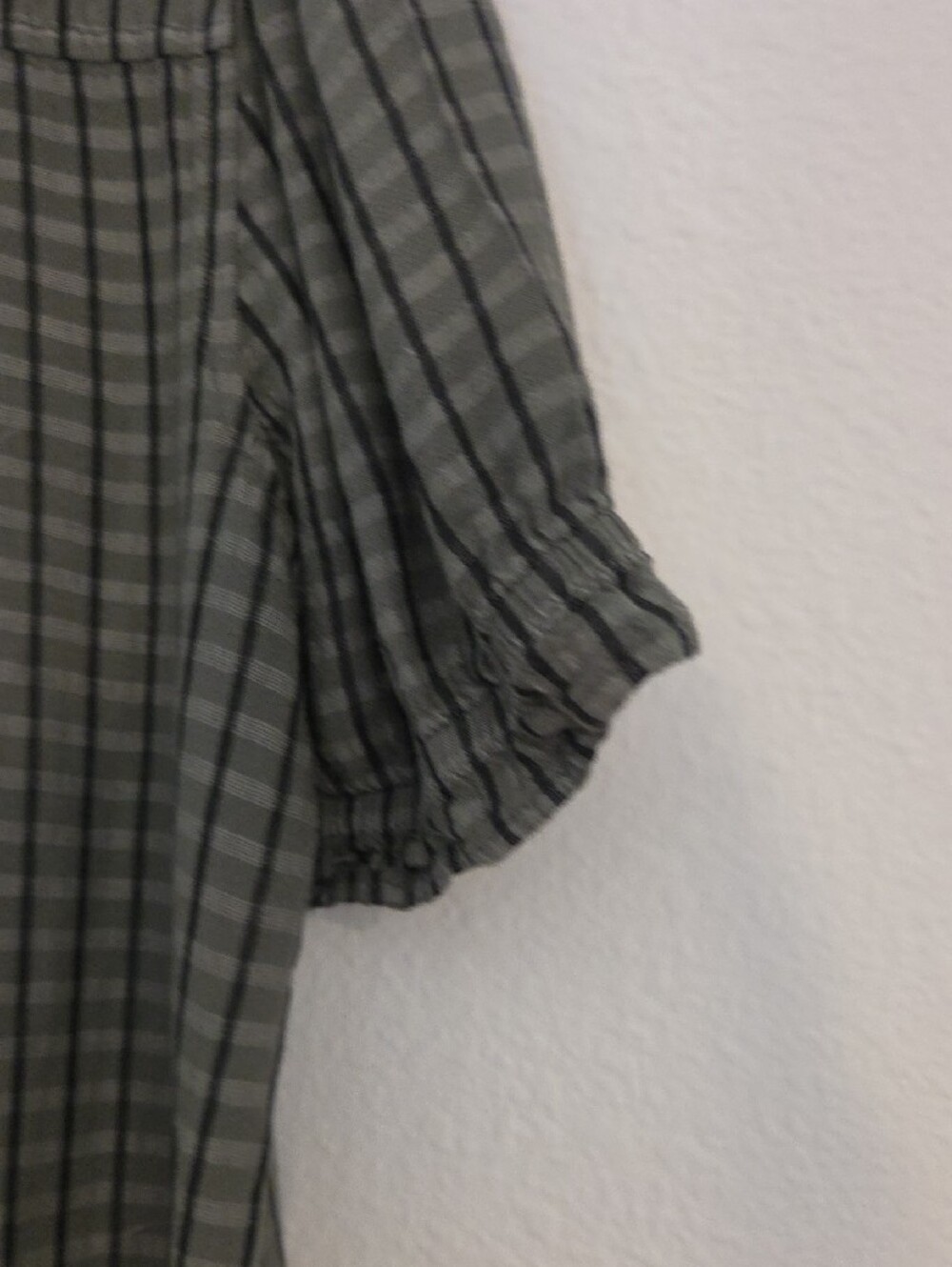 cloth & stone Olive and Black Striped Button-Down Blouse - Picture 5 of 8